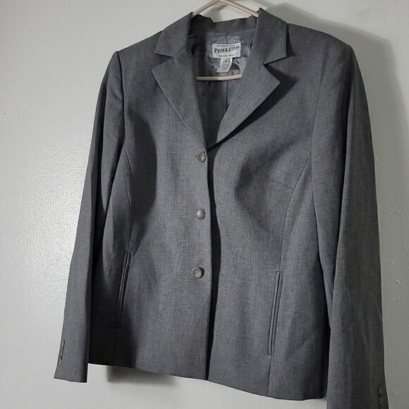 Pendleton Gray Wool Blazer  - Picture 2 of 11